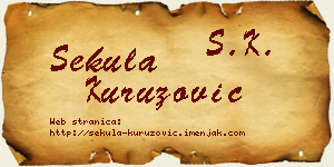 Sekula Kuruzović vizit kartica